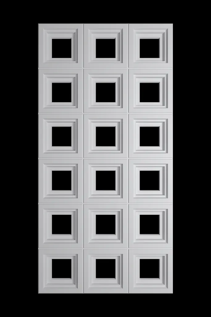 [714T046] BLOQUE DECORATIVO PU CUADRADO BLANCO (ALABASTER) 1.2m x 0.6m x 30mm ECOMAT