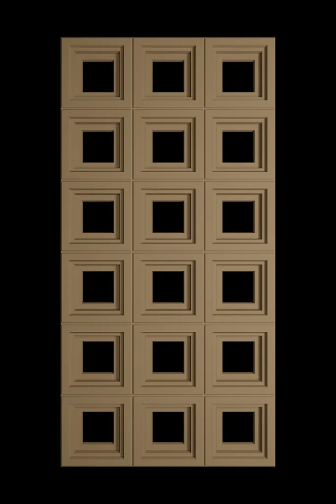 [714T047] BLOQUE DECORATIVO PU CUADRADO DORADO (GOLDEN GRIAN) 1.2m x 0.6m x 30mm ECOMAT