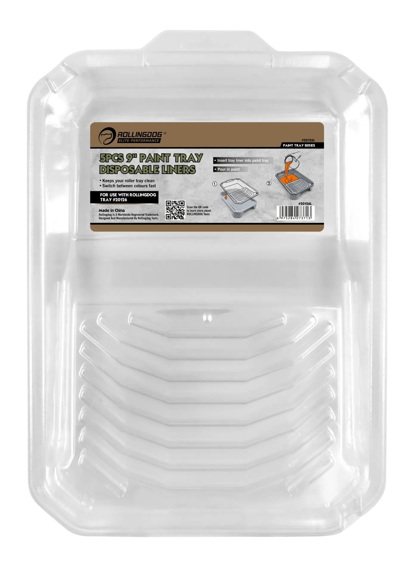 [704H402] BANDEJA DESECHABLE 5/1 DE PINTURA 9'' 20126L ROLLINGDOG